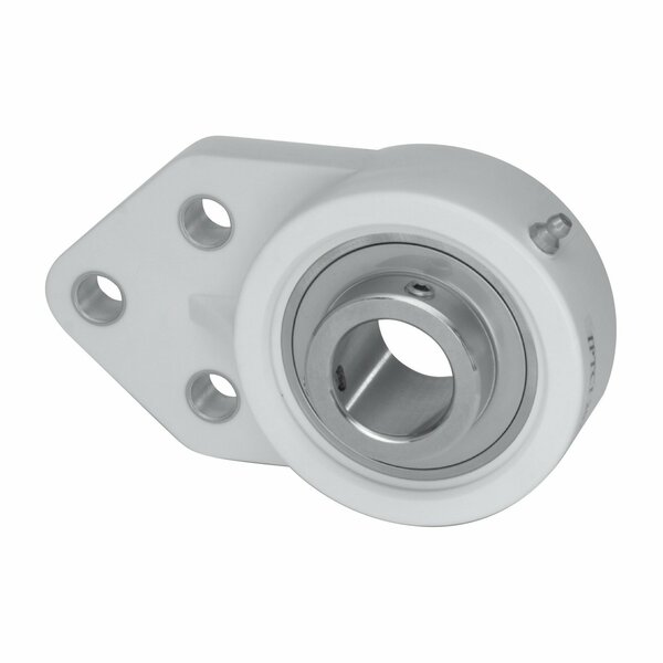 Iptci 3-Bolt Flange Ball Bearing Unit, .75 in Bore, Thermoplastic Hsg, Hard Chrome Insert, Set Screw Lock CUCTFB204-12